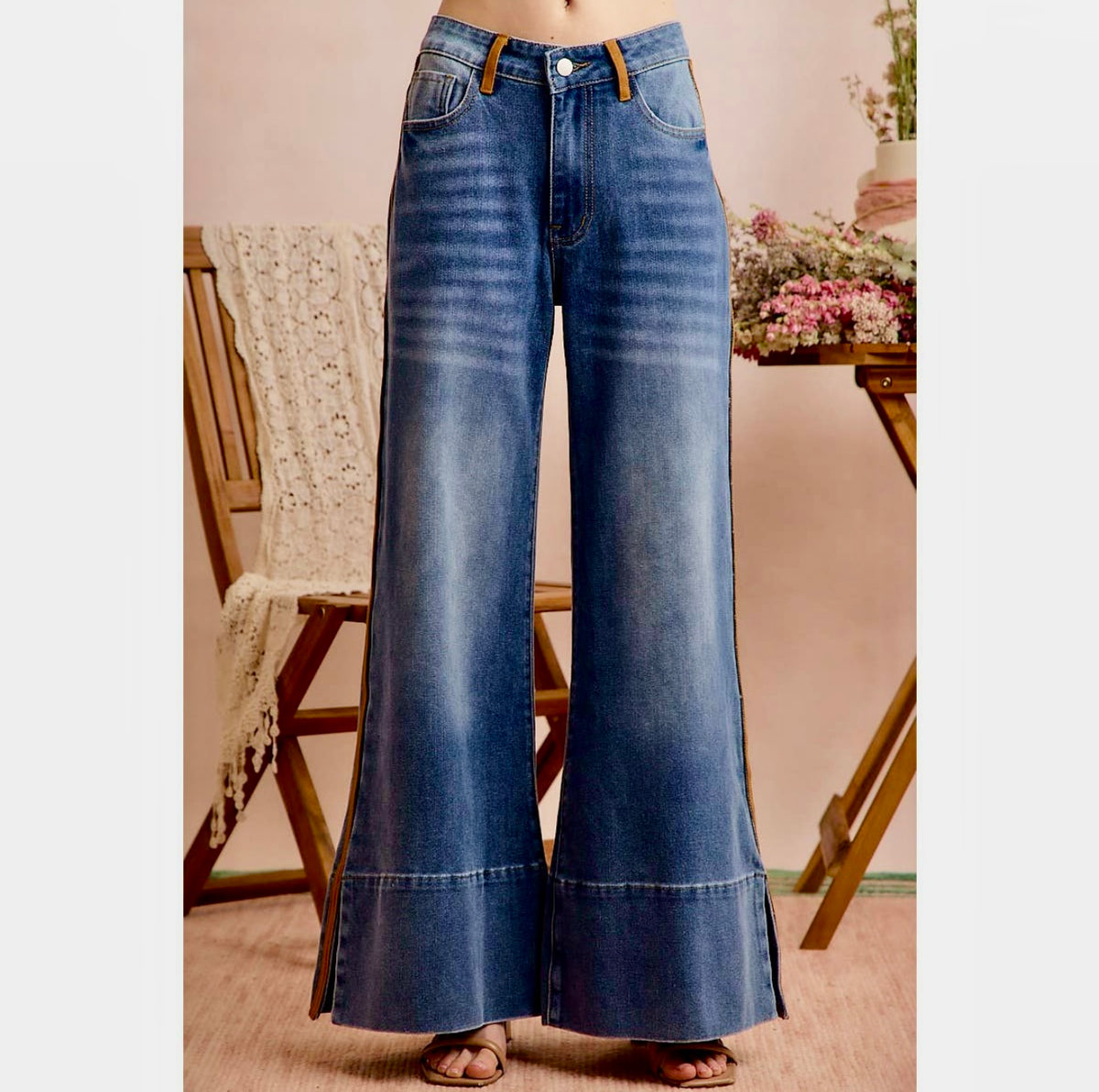 Wide Leg Flare with Side Seam Detail