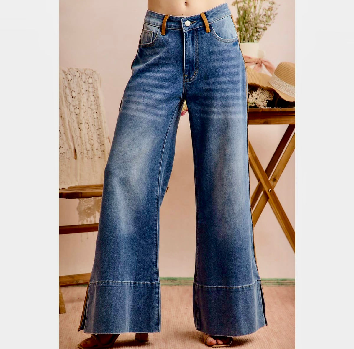Wide Leg Flare with Side Seam Detail