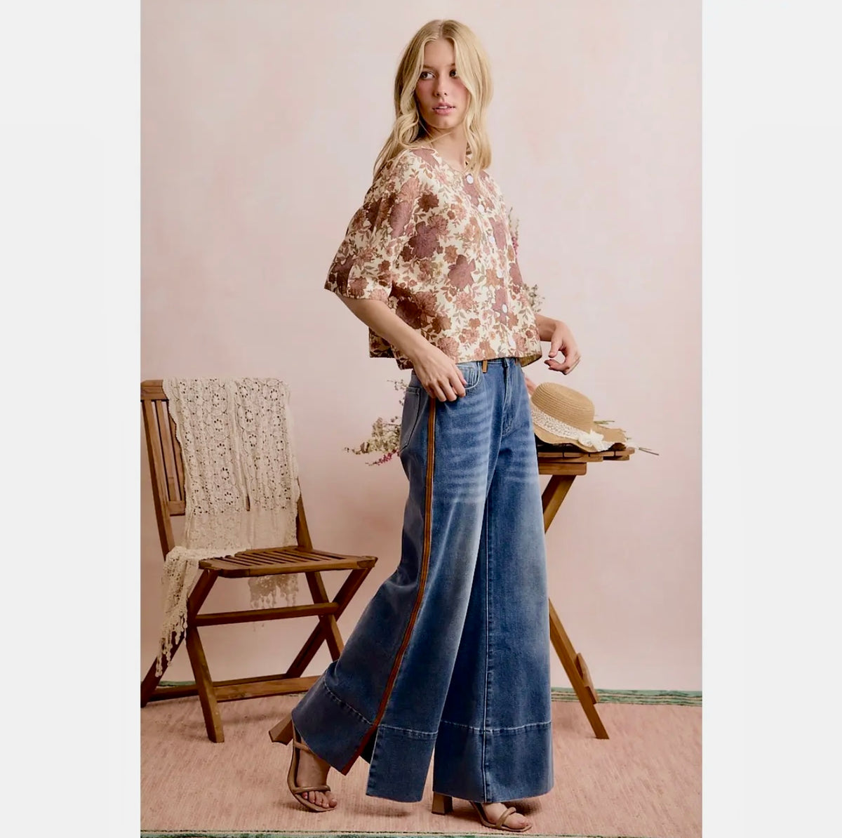 Wide Leg Flare with Side Seam Detail