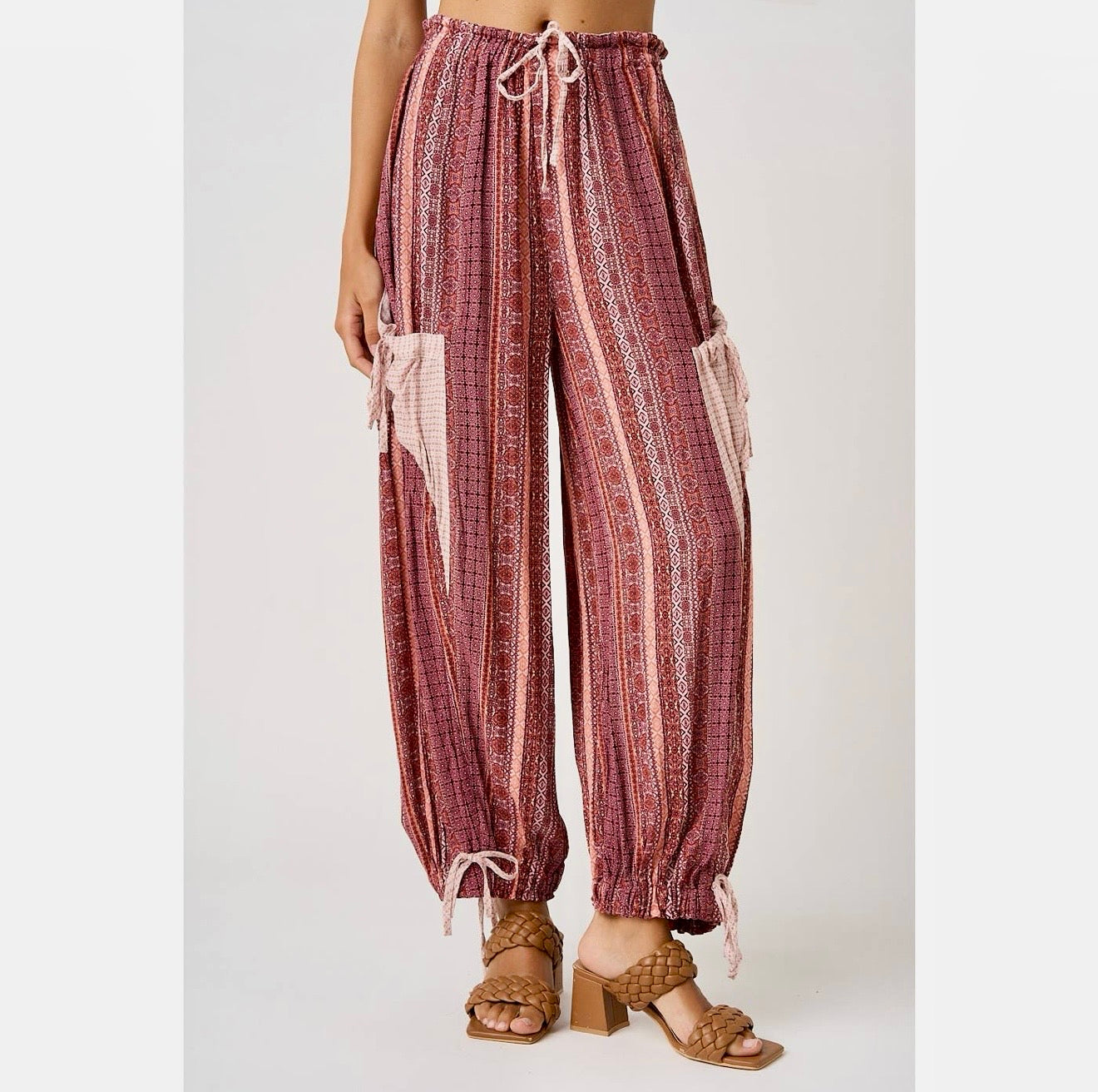 Boho Print Balloon Leg Pants