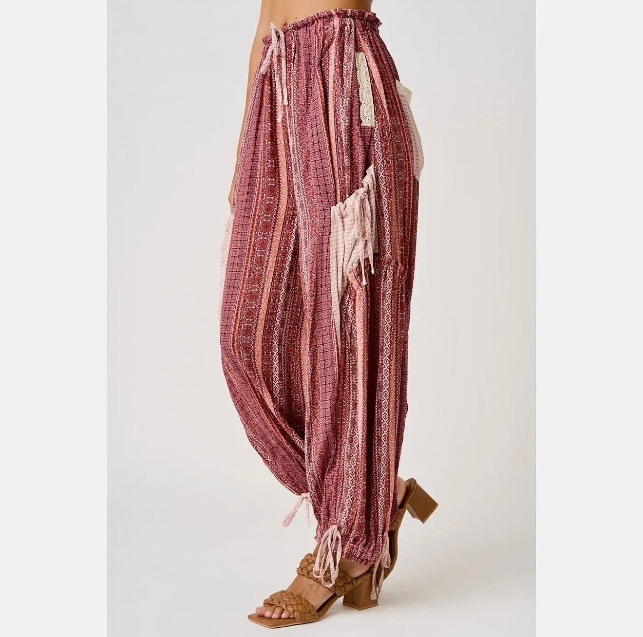 Boho Print Balloon Leg Pants
