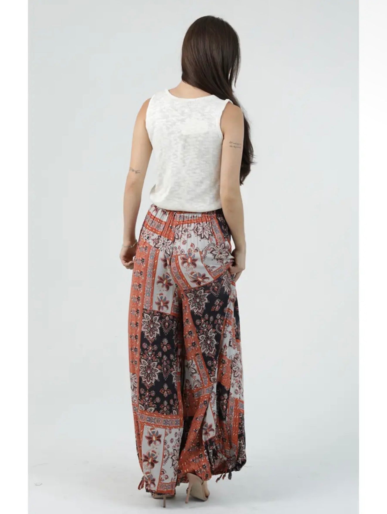 Printed Wide Leg Pants