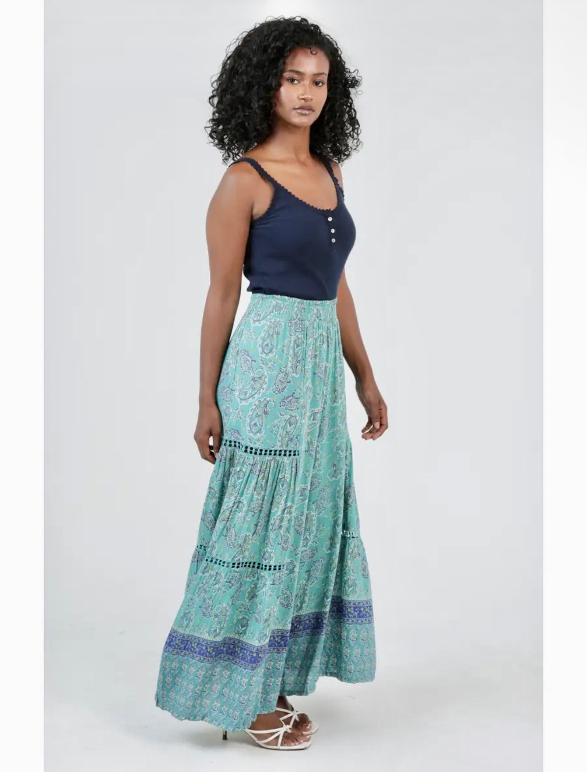 Wide Leg Pants with Lace Insert- 2 Colors
