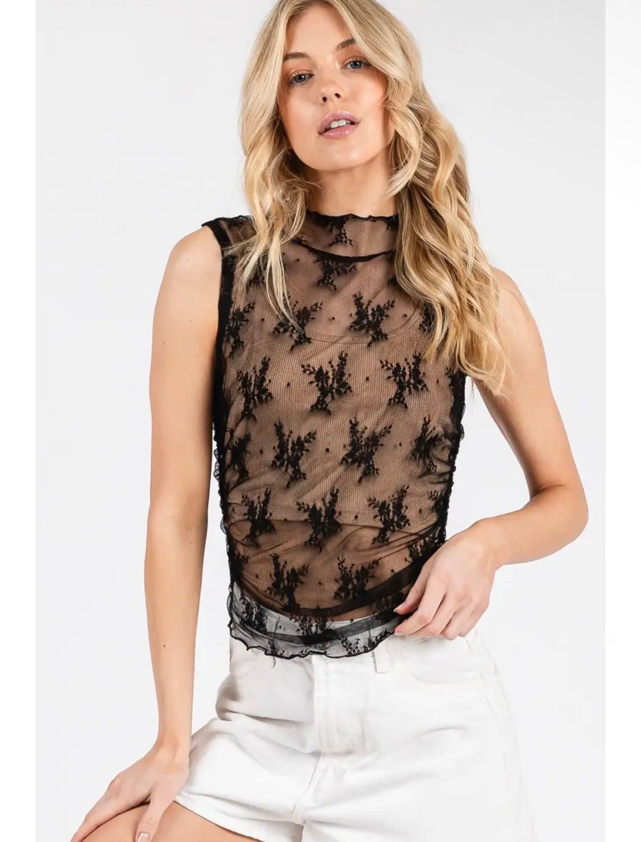 Sheer Lace Tank 2 colors