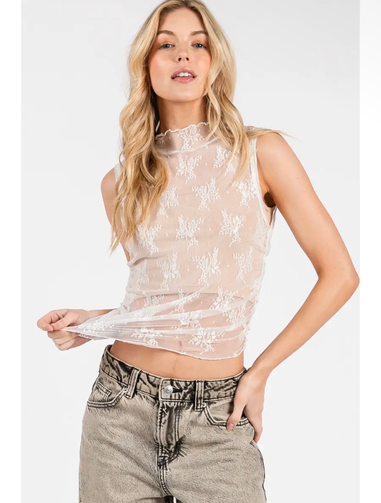 Sheer Lace Tank 2 colors
