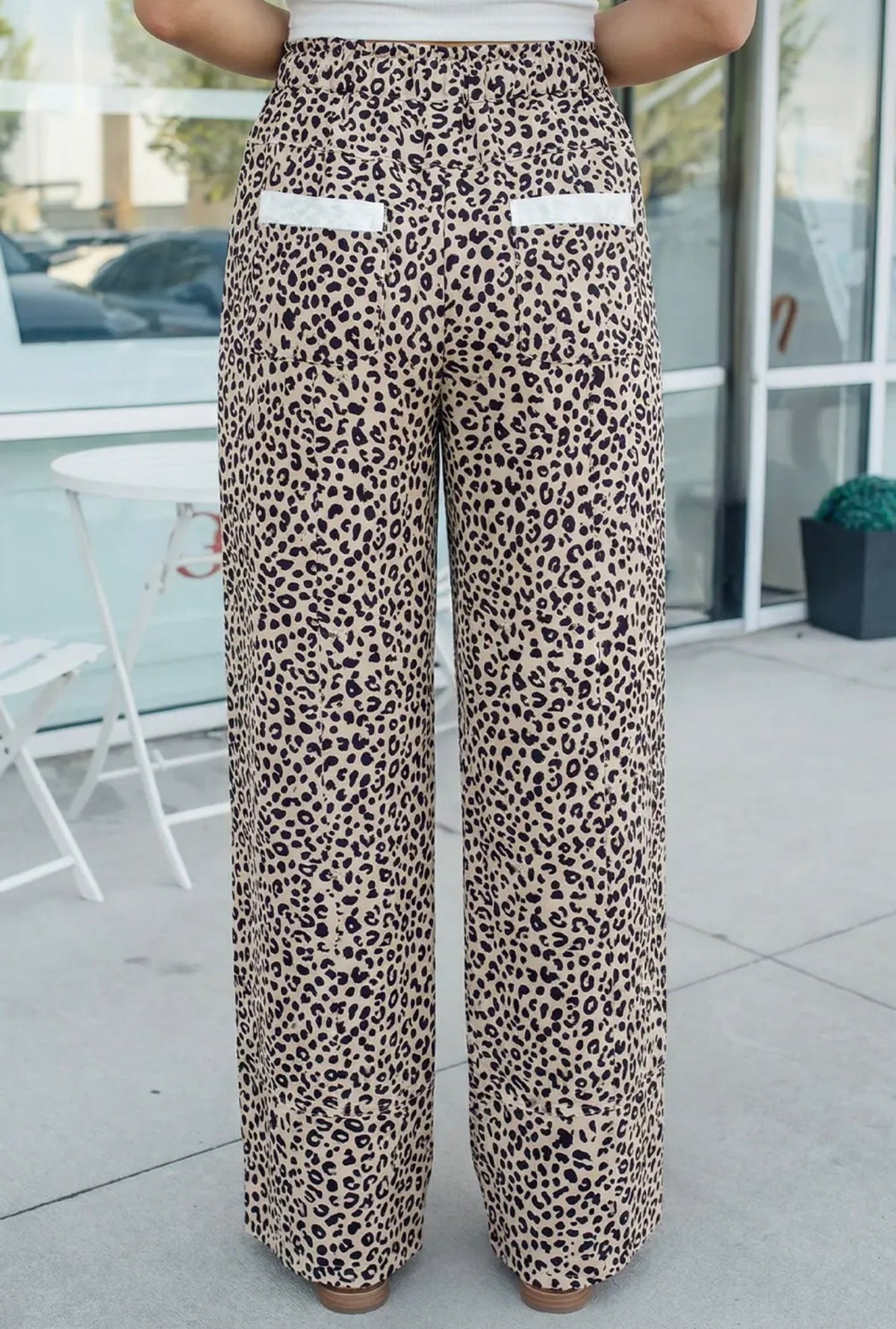 Animal Print Wide Leg Pants