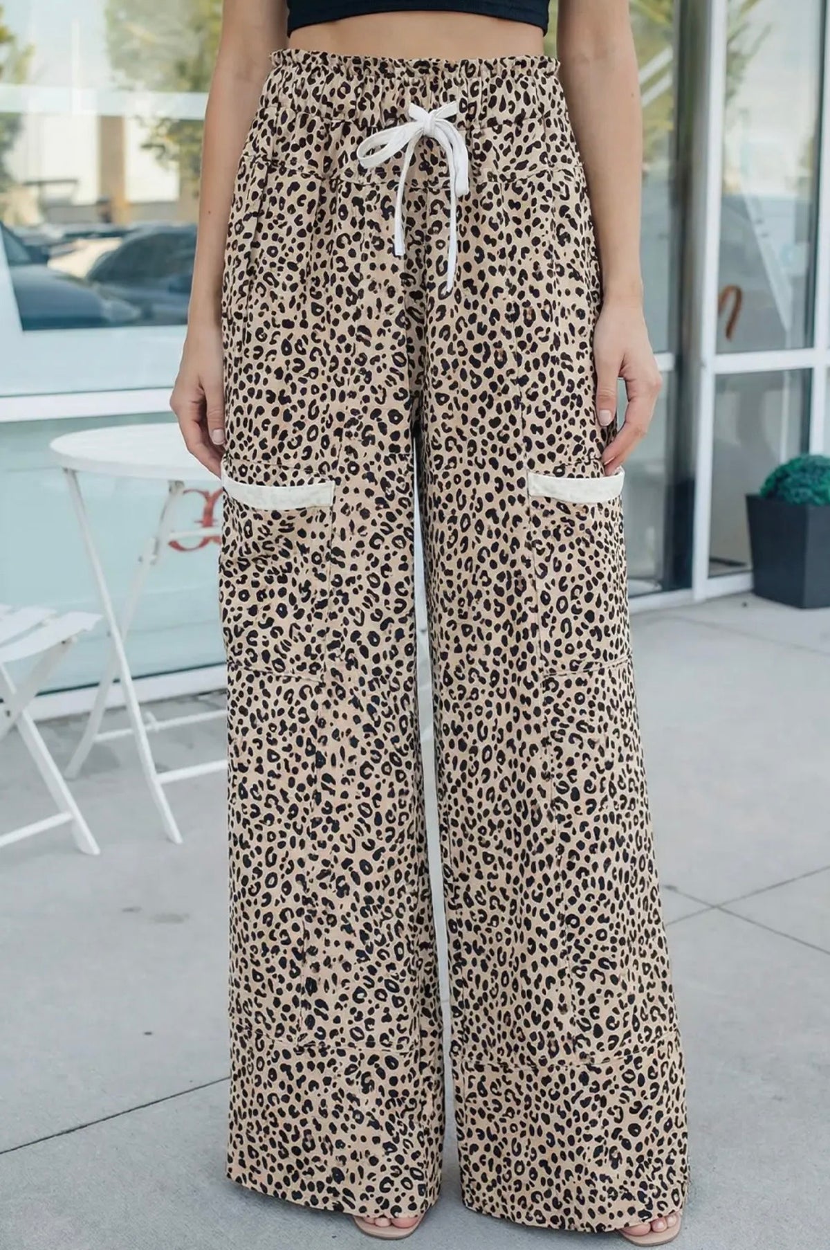 Animal Print Wide Leg Pants
