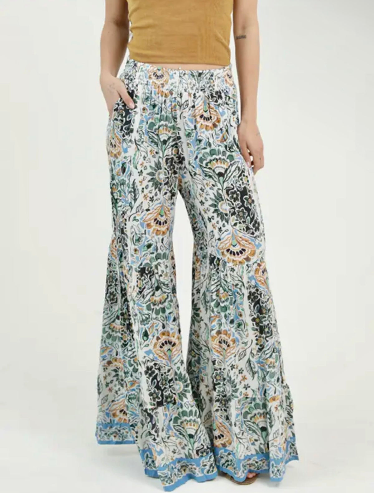 Printed Wide Leg Pants