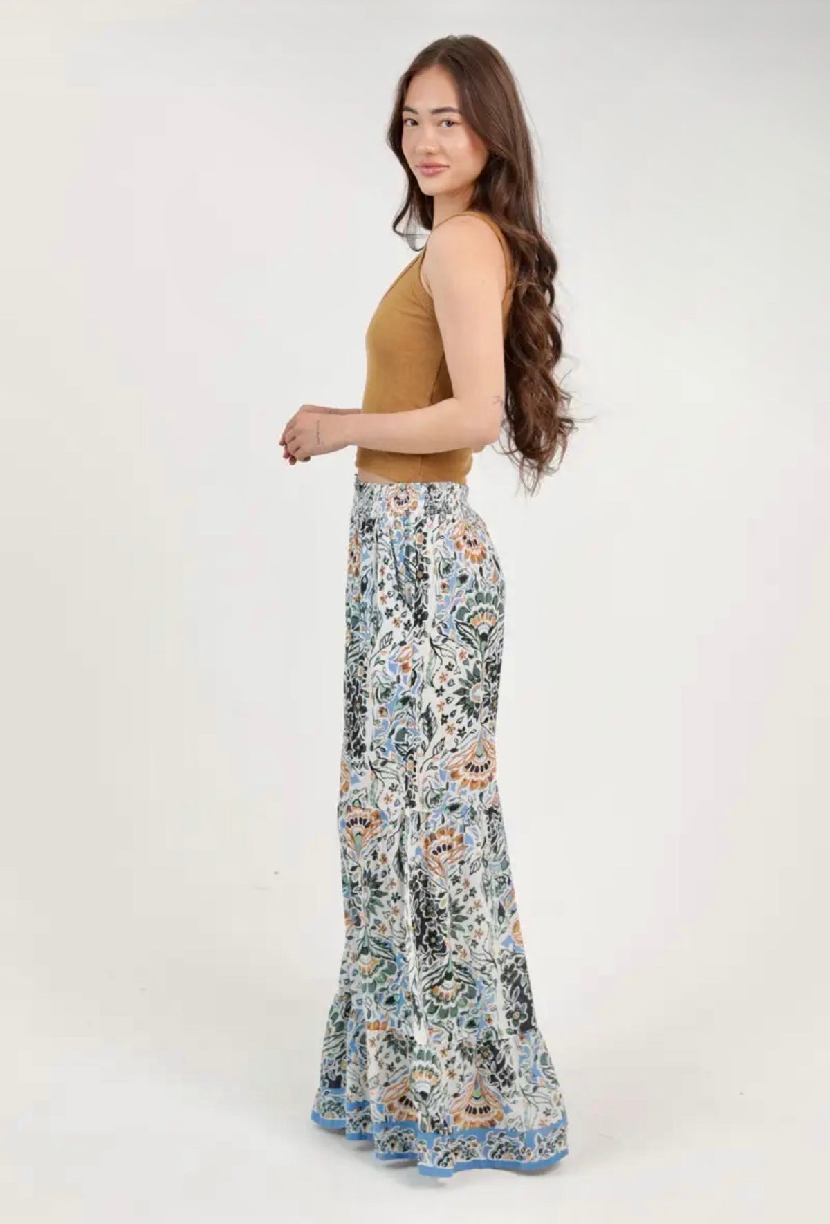 Printed Wide Leg Pants