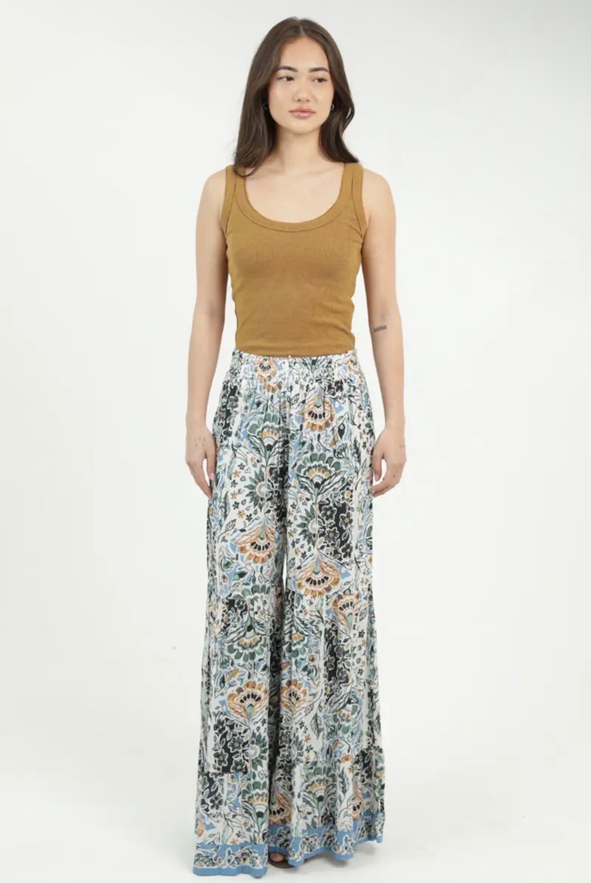 Printed Wide Leg Pants