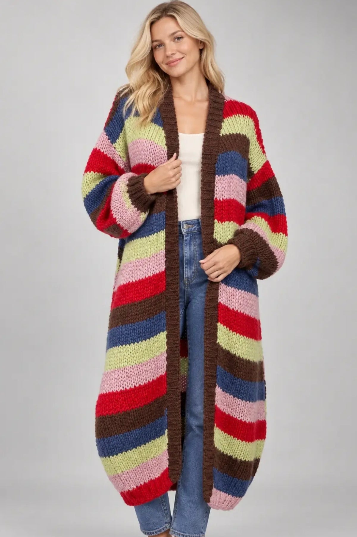 Chunky Striped Cardigan