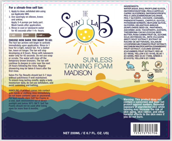 The Sun Lab Tanning Co Self Tanning Foam