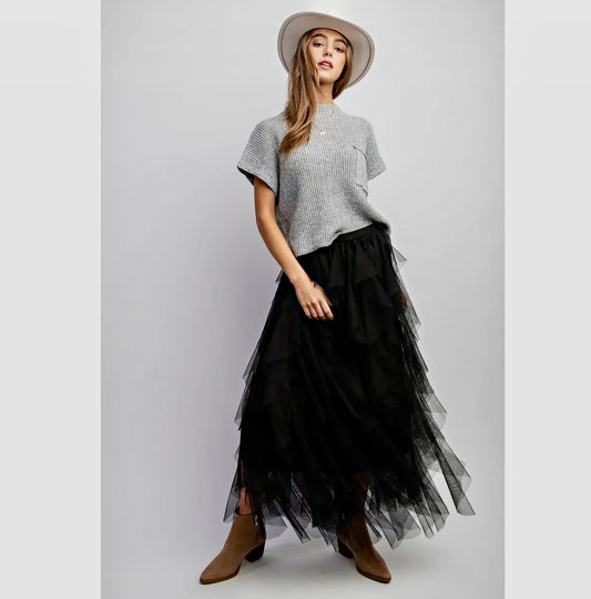 Tulle Mesh Layered Skirt
