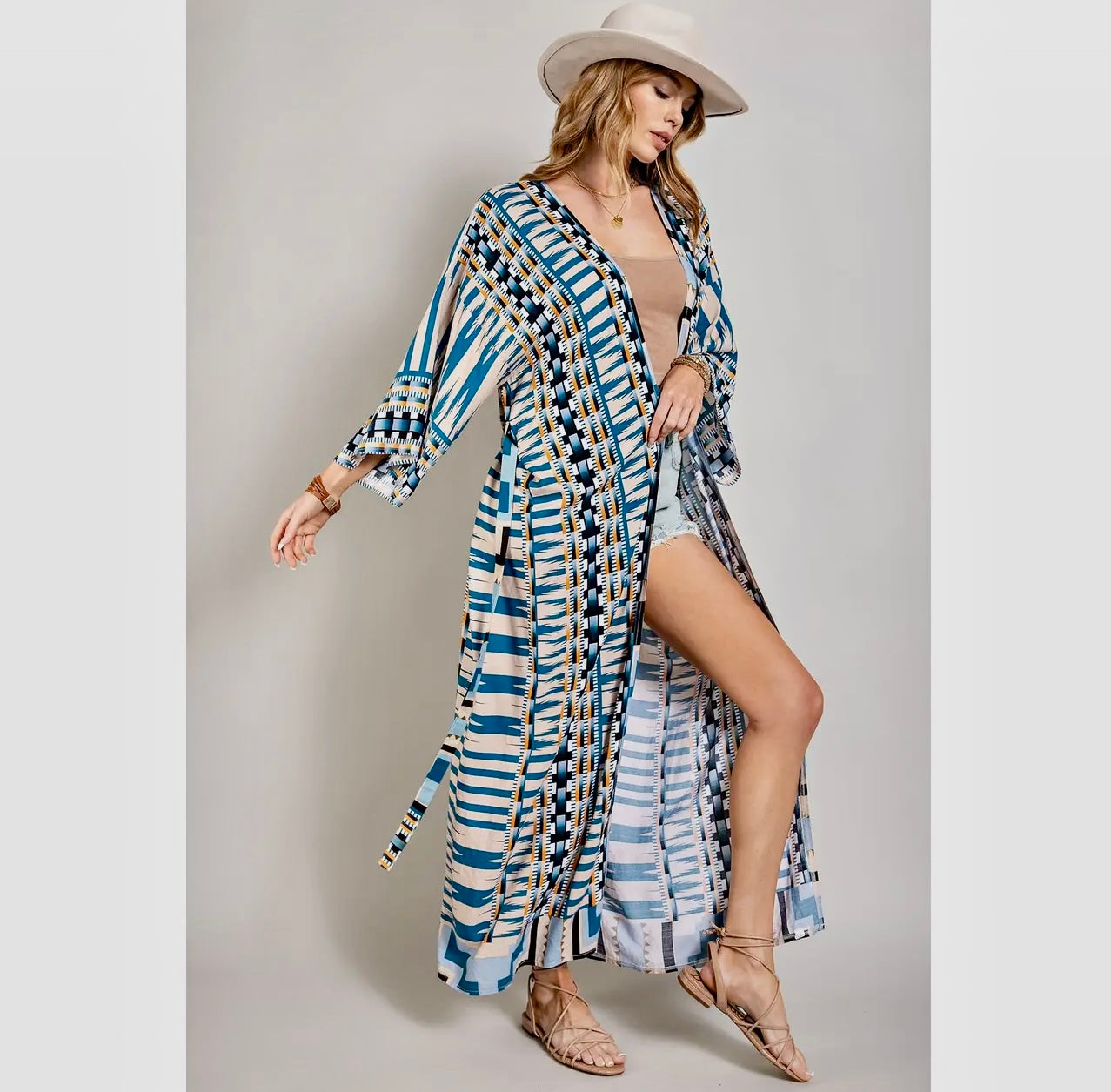 Woven Long Kimono