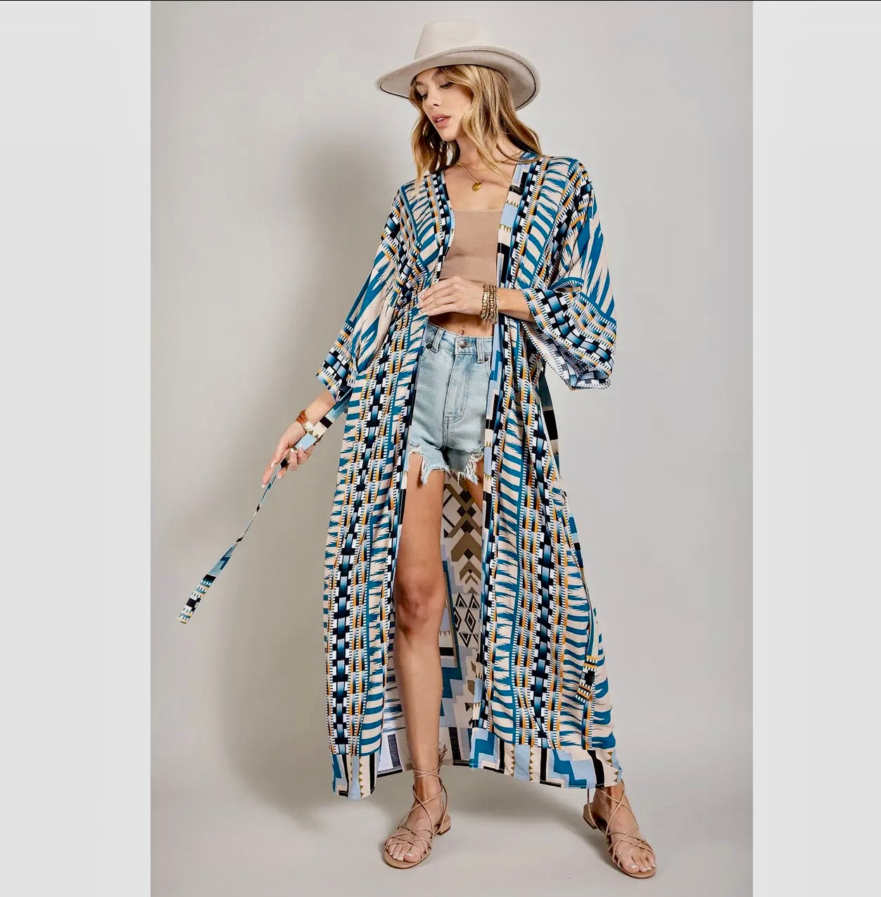 Woven Long Kimono