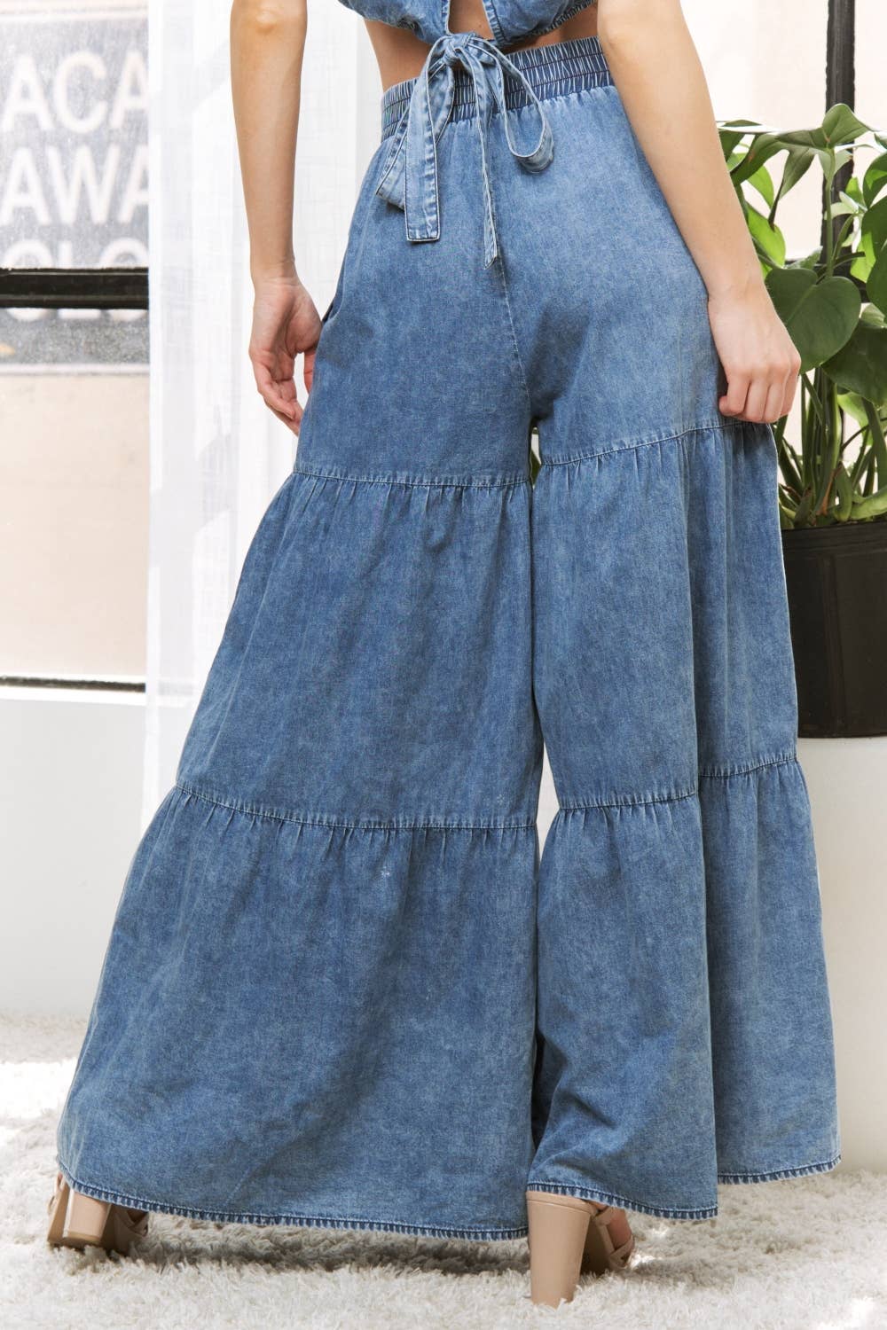 Denim Wide Leg Pants