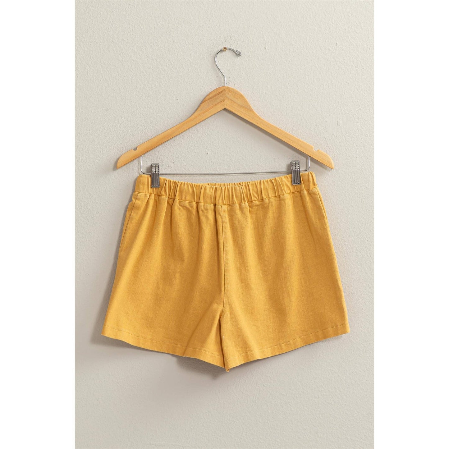 Drawstring Shorts- Mustard