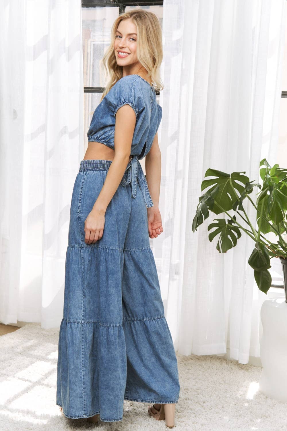 Denim Wide Leg Pants